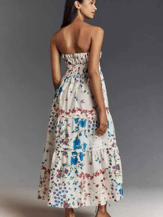 ANTHROPOLOGIE The Somerset Strapless Maxi Dress size M new with tag - Picture 2 of 6